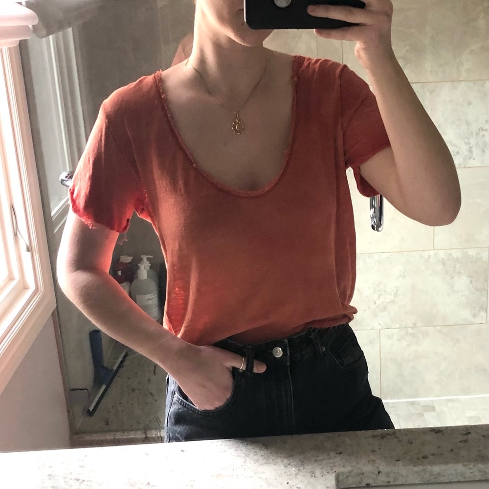 Free People Lace Trim Top
